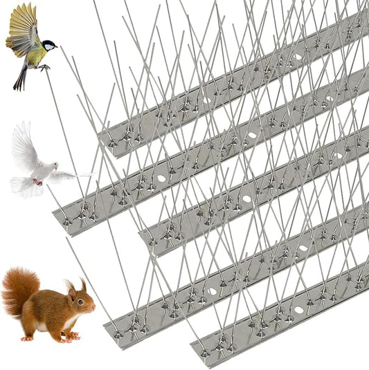 Bird Spikes,10 Piece Stainless Steel Bird Spike,13 inches Heavy Duty Pigeon Deterrent Spikes for Roof, Window, Fence,Waterproof Outdoor Birds Repellent for Woodpeckers Sparrows Seagulls