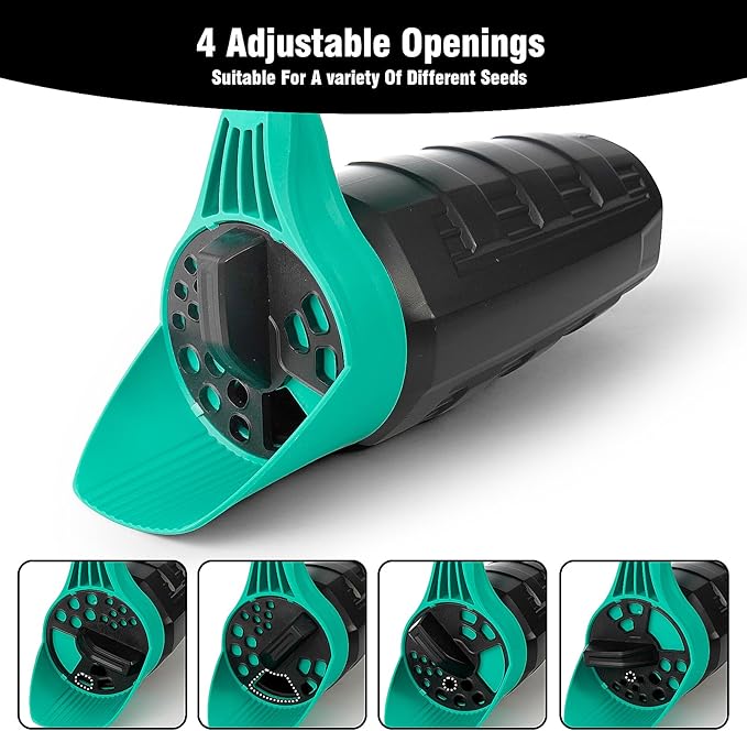 FLORA GUARD Hand Spreader Shaker, Multiple Adjustable Opening Sizes for Grass Seed, Fertilizer & Earth Food, Snow Salt, Ice and Snow Melt, Lightweight and Easy to Use for Women & Seniors– Up to 30Oz