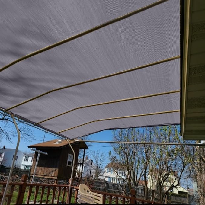 3.3'x16' Aiwi Space Balcony Privacy Fence, 100% Solid Non-See-Through Privacy Fence Screen, Garden Fence, Full Privacy Protect for Balcony, Backyard,Porch, Railing and Pool, Light Grey