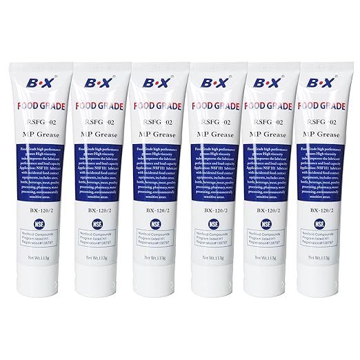 Food Grade Grease Food Safe Machine Lubricant for Frozen Dessert Equipment, O-Ring Lubricants 6X4oz