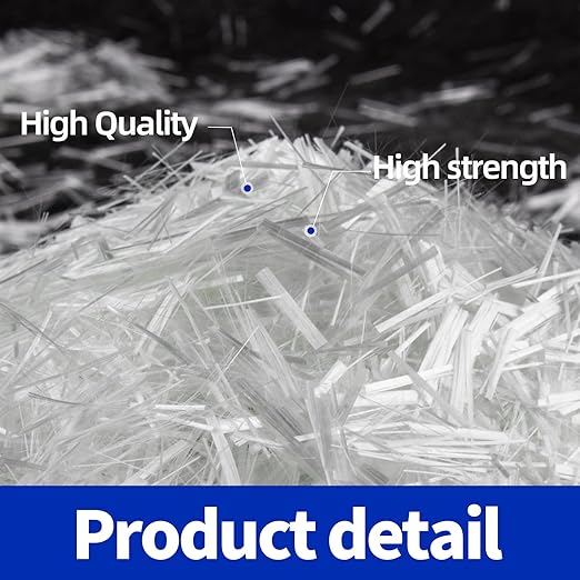 NEZUIBAN 9.8LB Fiberglass for Concrete Cement Mortar Mix, Fiber Reinforcement for Anti-Seepage and Anti-Cracking, Glass Fibers Concrete for Building Walls Garden Floor (3/4", 19 mm)