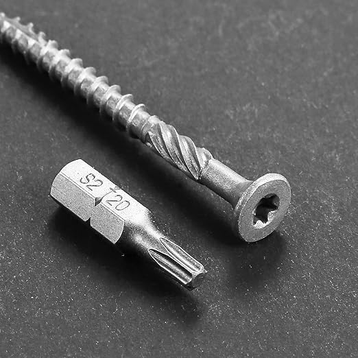 #8 * 1-5/8" 304 Stainless Steel Deck Screws, (440pcs) 2 lbs.Exterior Wood Screws, Rust Resistant epoxy Coated, Bronze, T20 Star Bit