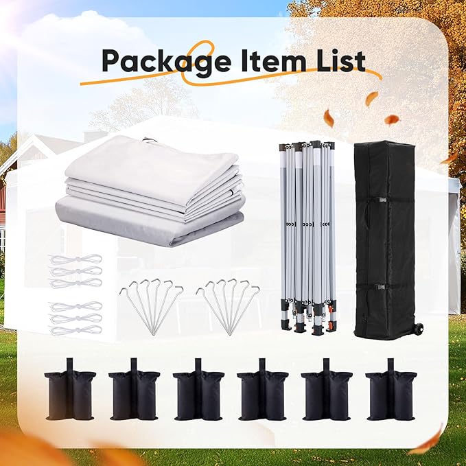 Quictent 10x20 FT Pop up Canopy Tent with Sidewalls, Easy Setup and Wheeled Bag for Outdoor Event Party Commercial Camping Markets and Instant Shelter