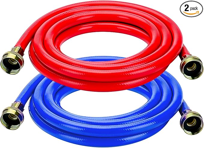 10FT Rubber Washing Machine Hoses Burst Proof 2 Pack For Hot and Cold Water 3/4" NPT Connection Water Supply Lines by Cenipar Fit for ALL Washing Machine