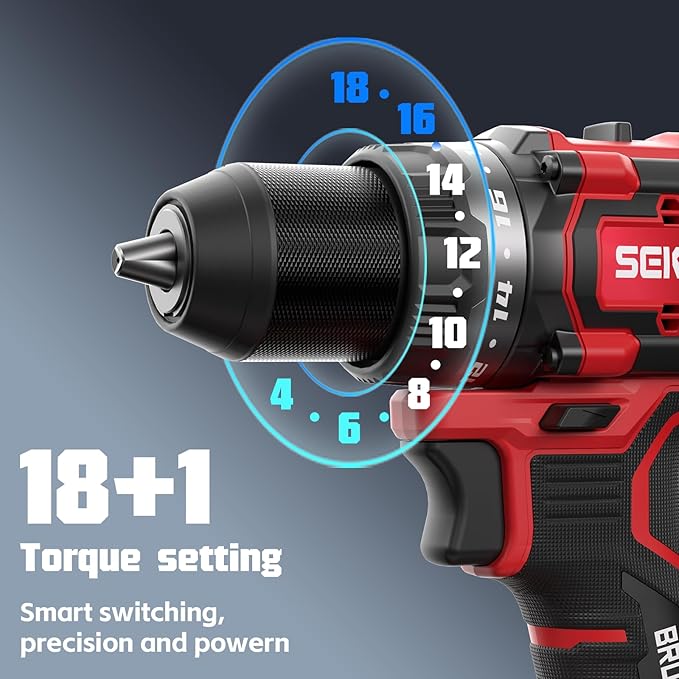 20V Power drill cordless, 70N.m High Torque, with LED Light, 26-Piece Accessory Set, 2 Batteries & Fast Charger Included for Wood & Metal Drilling