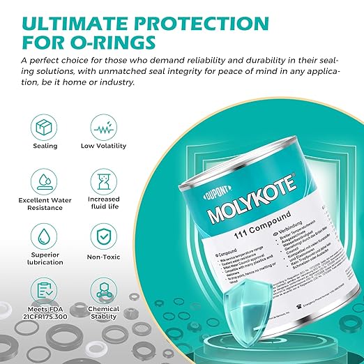 Molykote 111 Compound 1kg/can Grease Valve Lubricant and Sealant Valves O-Ring Electrical Equipment General Purpose Lubrication Sealant Water Resistance Wide Temperature