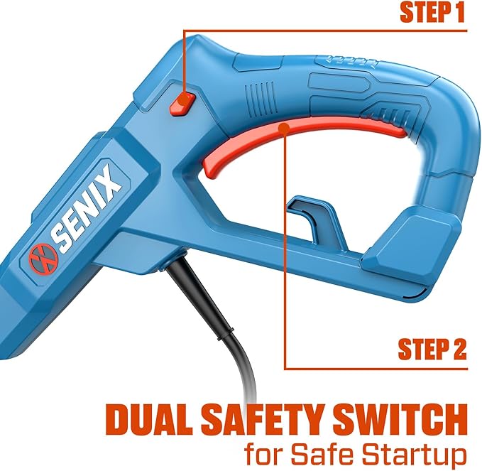 SENIX 12 Amp Electric Snow Shovel | 13-Inch Corded Snow Thrower with 8-Inch Clearing Depth | 480 lbs/Min Removal, 26ft Max Throw Distance for Driveway, Sidewalk, Steps & Patio (STE12-L)