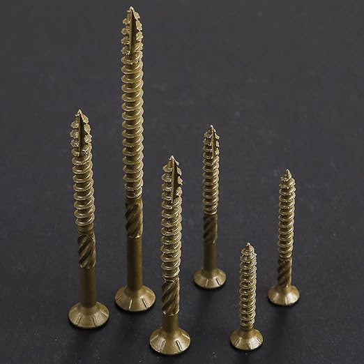 #10 * 5" Extended Deck Screws, (76 pcs) 2 lbs.Lengthen Exterior Wood Screws, Rust Resistant epoxy Coated, Bronze, T25 Star Bit
