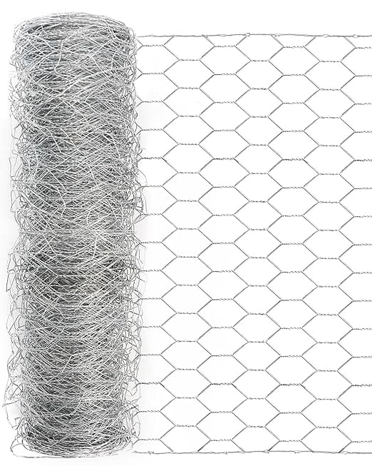 Garden Poultry Chicken Wire Netting - 48 '' × 50 ' Garden Fence Animal Barrier, Chicken Wire for Crafts, 1 inch Mesh Poultry Netting Fence, Pet/Rabbit/Chicken Wire Fencing