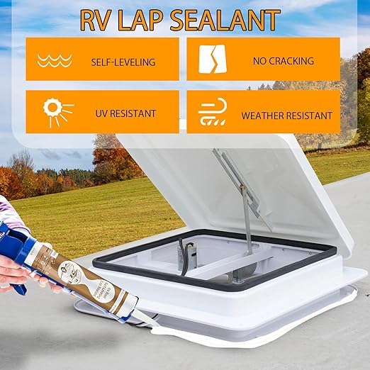 Self-Leveling RV Roof Sealant 10-Packs, Camper Roof Sealants - Flexible, Waterproof & UV-Resistant, Self-Leveling Caulking Agent Solves Problems Such as RV Leakage