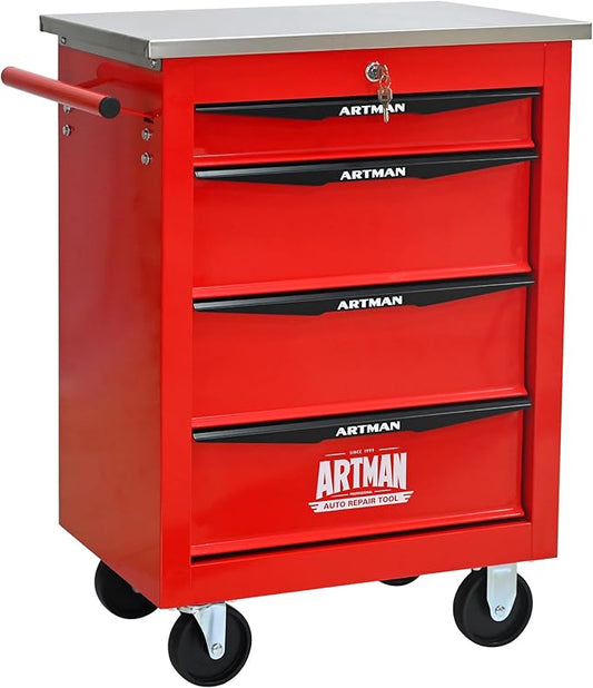 4 Drawers Rolling Tool Box on Wheels, Multifunctional Tool Cart, Drawers Rolling Trolley Organizer Tool Storage Chest for Garage,Workshop,DIY Multiple Interconnectable(4 Drawers-30.5" H)