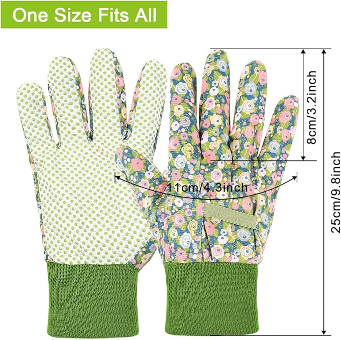 Ainiv Floral Gardening Gloves for Women/Ladies, Non-Slip Garden Work Gloves,Breathable Yard Work Glove Light Working Gloves