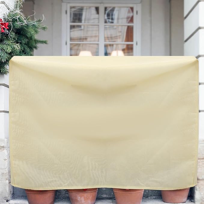2 Pcs 47" x 70.8" Raised Garden Bed Cover for Winter Large Plant Covers Freeze Protection with Zipper Drawstring Frost Cloth Blanket Protection Box Bags for Garden Outdoor Plants Bush