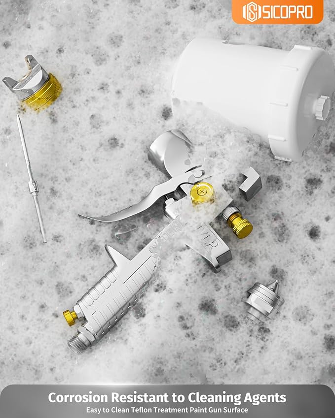 HVLP Paint Sprayer Gun, Air Paint Sprayer for House Painting, Cars, Paint Guns Automotive, 1.4/1.7/2.0mm 15 Nozzle Holes, Air Regulator