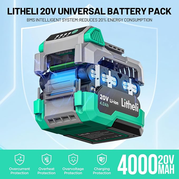 Litheli Cordless Paint Sprayer with Battery of 20V 4.0Ah, HVLP Paint Sprayer Gun with 1000ml Container and 3 Nozzles, Electric Powerful Paint Sprayers for House and Furniture Painting Fence Wall