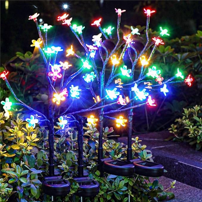 Solar Garden Lights Waterproof, Solar Outdoor Lights Decorative 8Pack, 160Led Solar Powered Flowers Garden Decor, Outdoor Fairy Light for Yard,Pathway,Lawn,Outside Garden Christmas Decorations