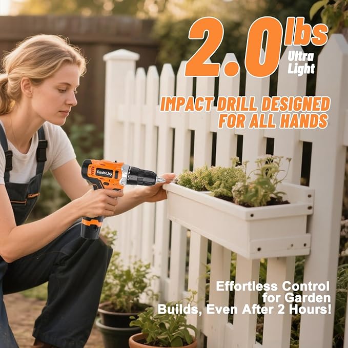 12V Cordless Electric Drill Driver Set, Powerful Lightweight Portable Rechargeable Screwdriver 65pcs Accessories,2-Speed, 24+1 Position for Wood/Wall Drilling & Screw Driving, Home DIY Tool woman man
