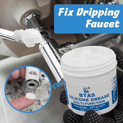 Plumber Faucet Pool Silicone Grease,O Ring Filter Rubber Gasket Lubricant Food Grade 5 oz