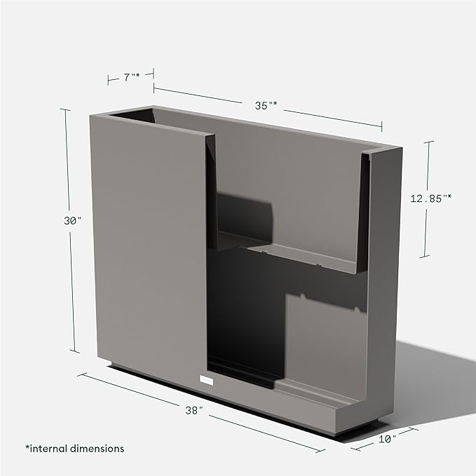 Veradek Block Series Span Plastic Planter - Tall Rectangular Planter for Indoor or Outdoor Patio/Porch | Durable All-Weather with Removable Insert Bucket | Modern Design for Plants, Flowers, Garden
