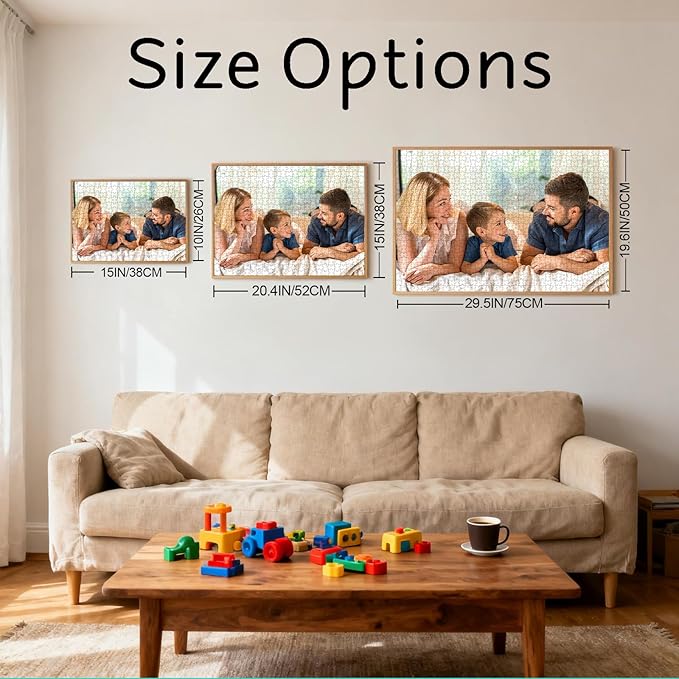 Custom Puzzles from Photos 300/500/1000 Piece - Personalized Jigsaw Puzzles for Adults & Kids with Picture & Text - Custom Family, Friends, Wedding, Graduation, Christmas, Birthday Gift