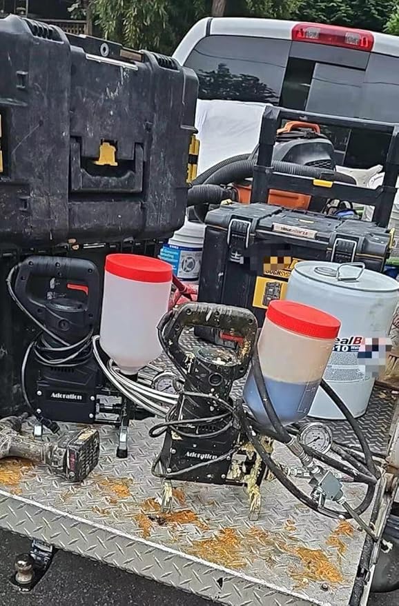 Grout Injection (1) Pump Grouting Gun Packer (+150) EPOXY Polyurethane Foam Injection Pump 110V 1300W for Concrete Repair Waterproofing Crack Repair Apartment Roofing Basement Garage Tunnel Bridge