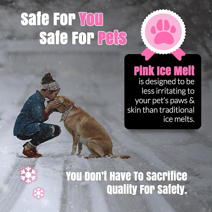 Peach Country Pink Ice Melt -25°F Effective, Pet Safe Eco-Friendly De-Icer, Fast-Acting Granules for Driveways, Walkways & Entryways, 20 lb Pail