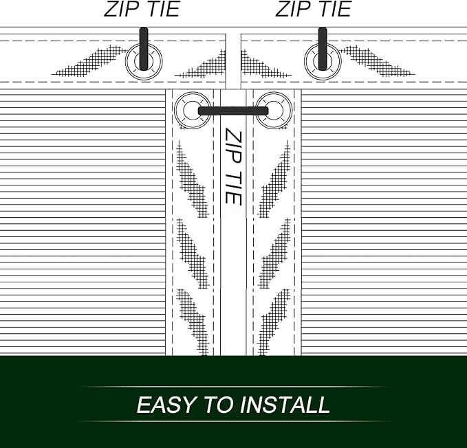 8' x 50' Black Privacy Screen Fence Cover Heavy Duty Fencing Mesh with Zip Tie for Deck, Patio, Backyard, Outdoor Pool, Porch, Railing - We Can Make Custom Sizes