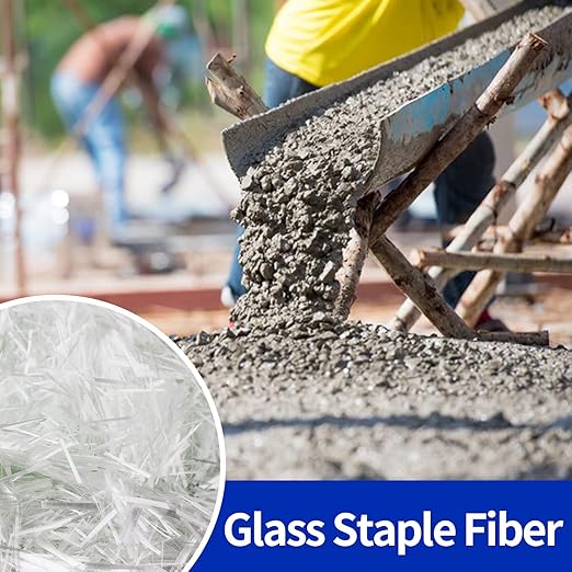 NEZUIBAN 4.8LB Fiberglass for Cement Mortar Mix, Concrete Fiber Reinforcement for Anti-Seepage and Anti-Cracking, Glass Fibers Concrete for Building Walls Garden Floor (3/4", 19 mm)
