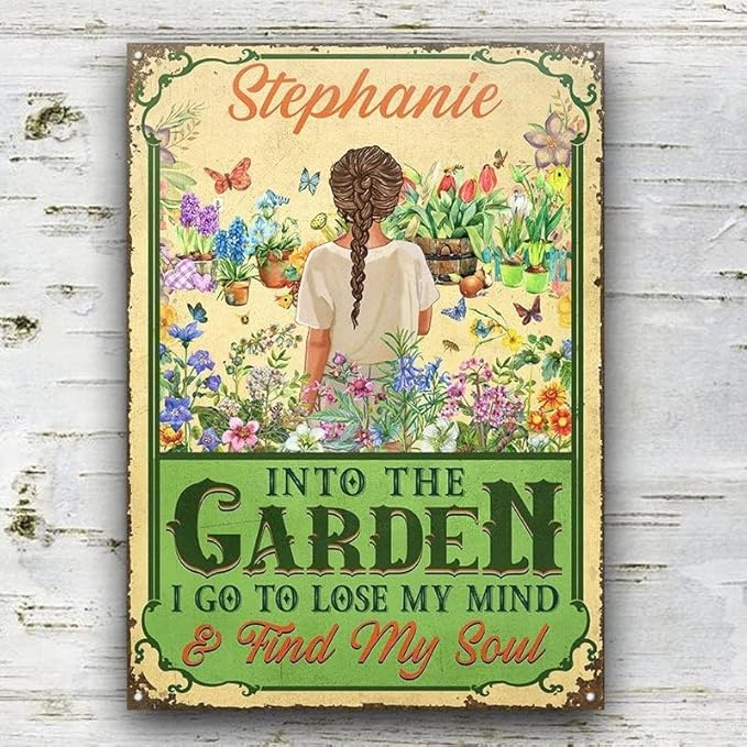 And Into The Garden I Go Gardening, Garden Sign, Personalized Custom Classic Metal Signs Garden Yard Wall Decorative Metal Sign (15)