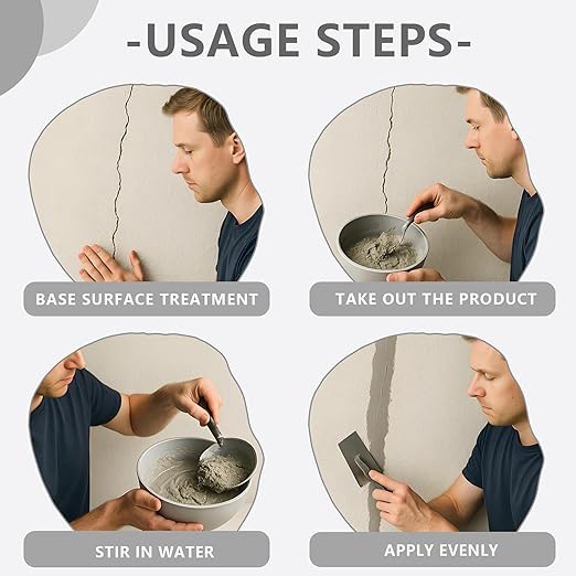Concrete Patch Repair - Fast Drying Cement Patch for Crack Filler, Holes & Spalls in Driveway, Floors, Sidewalk, Foundation - Indoor & Outdoor Use -Weatherproof & Long-Lasting - Easy Mix (16 oz)