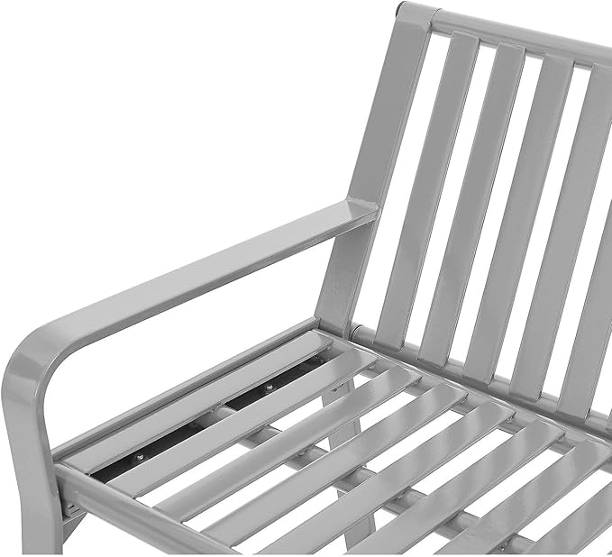 Global Industrial 4 ft. Outdoor Park Bench with Back, Vertical Steel Slat Construction, 600 lbs Capacity, Gray, Unassembled, Heavy Duty Commercial Bench