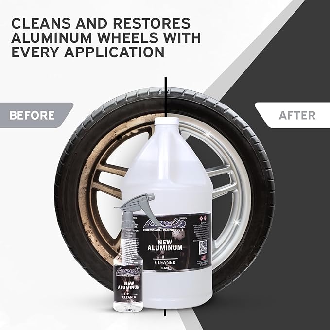 LANE'S New Aluminum Car Wheel Cleaner | Acid Rim Cleaner and Brightener | Brake Dust, Oxidation & Rust Remover for Motorcycles, Cars, Trucks | Shines & Eliminates Hard Scrubbing | 32oz