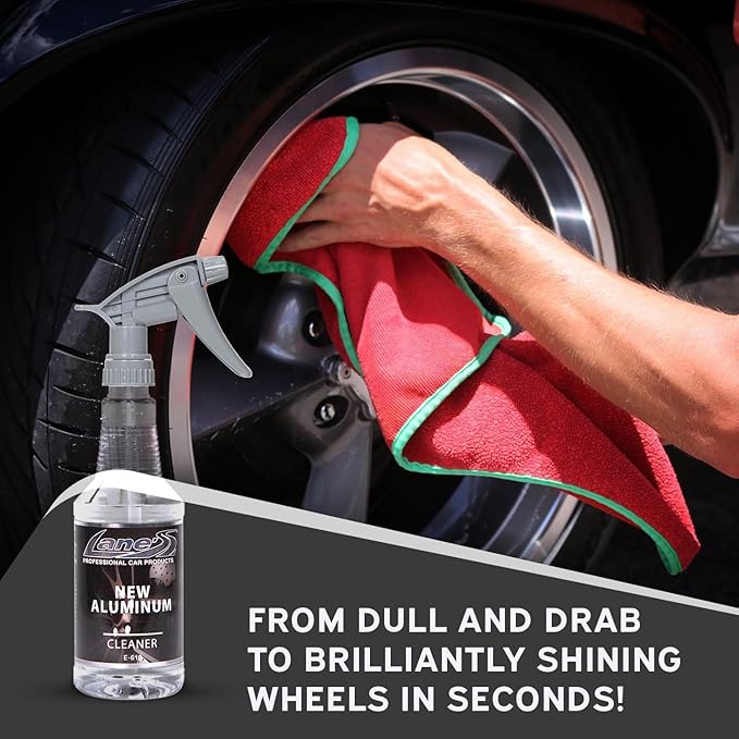 LANE'S New Aluminum Car Wheel Cleaner | Acid Rim Cleaner and Brightener | Brake Dust, Oxidation & Rust Remover for Motorcycles, Cars, Trucks | Shines & Eliminates Hard Scrubbing | 32oz, 2 Pack