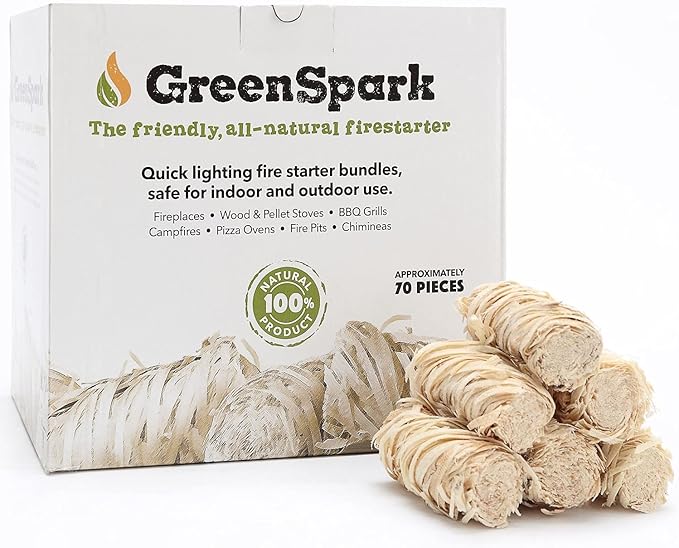 Natural All Weather Fire Starters 70 Pcs, Smoker, BBQ, Fireplace, Wooden and Pellet Stove, Fire Pit, Long Burn Firestarter, Waterproof, Pizza Oven, Grill, Charcoal Starter