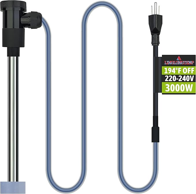 240V 3000W Submersible Immersion Water Heater for Pool & Hot Tub – Portable Electric Heater with Wifi Timer & Temp Control for Inflatable Pool, Above Ground Pool, Bathtub and Baptism pool