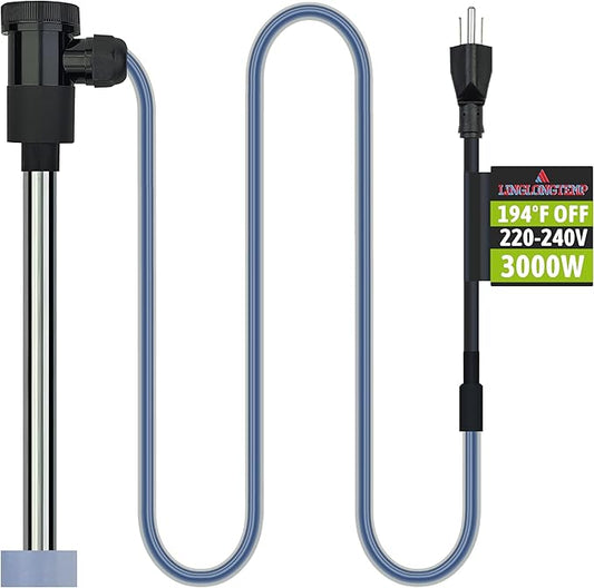 240V 3000W Submersible Immersion Water Heater for Pool & Hot Tub – Portable Electric Heater with Wifi Timer & Temp Control for Inflatable Pool, Above Ground Pool, Bathtub and Baptism pool