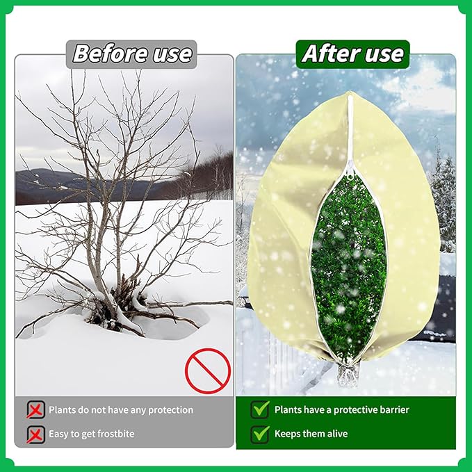 2-Pack,Frost Blankets for Outdoor Plants, Plant Winter Covers with Freeze Protection, Insulated Cold Weather Cover,31.4 × 39.3 inches.