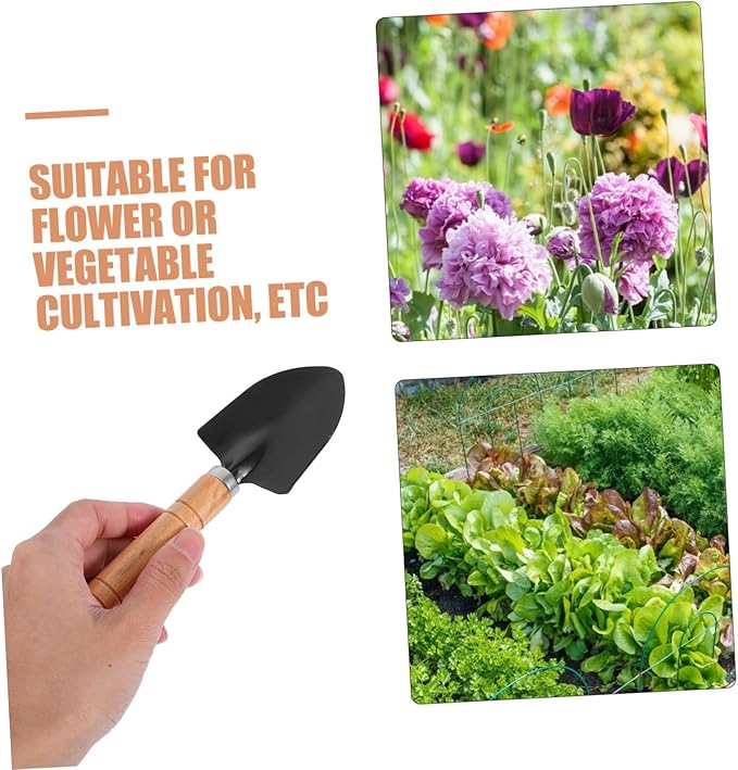 DOITOOL 3pcs Garden Tool Set Heavy Duty Mini Gardening Supplies with Ergonomic Handles Includes Cultivator Rake Transplant Trowel and Small Shovel for Beginners and Small Space Gardening