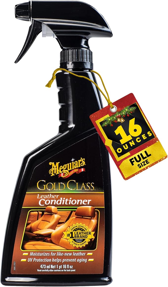 Meguiar's Gold Class Leather Conditioner Spray - Premium Car Leather Conditioner - Protect Your Car's Seats from Cracking, Fading and Drying Out - Keep It Looking and Feeling New, 16 Oz