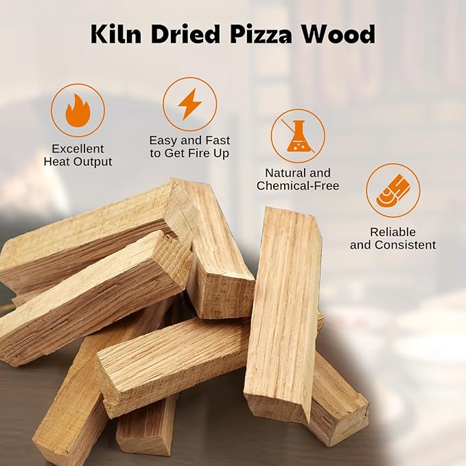 W&E Choice Pizza Oven Wood 6 Inch Mini Logs, 12 lbs Box, Kiln Dried Oak Firewood for Pizza Ovens, Ooni and Gozney, Solo Stove, Long-Lasting Burn for BBQ, Grills and Smokers, Product of USA