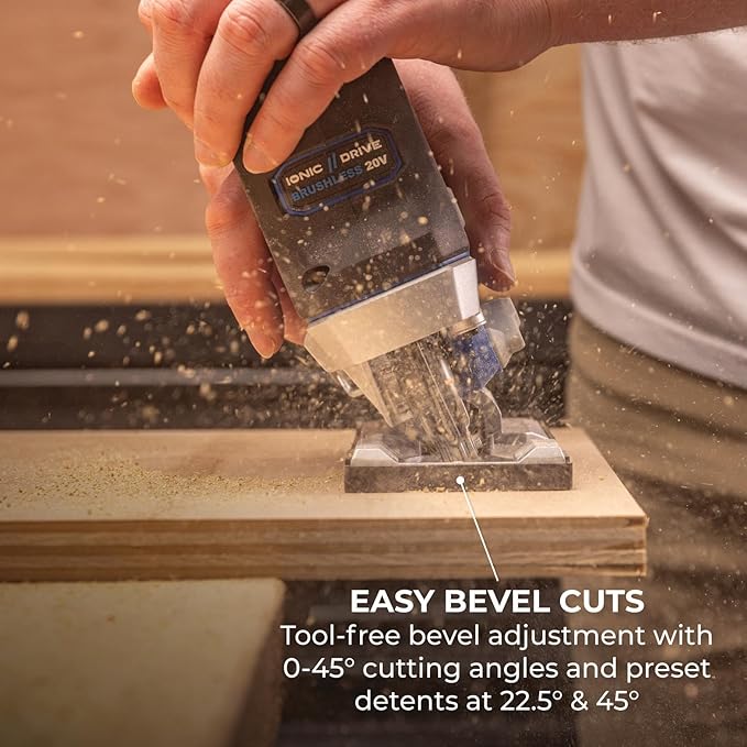 Kreg 20V Ionic Drive Barrel Grip Jigsaw - Cordless, Compact & Ergonomic - Precision Cutting - 20V Variable Speed - LED Lights & Built-In Blower - Bare Tool - KPTJS100A