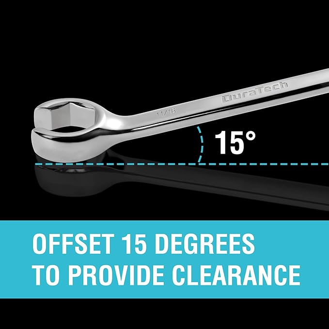 DURATECH Flare Nut Wrench Set, SAE, 3-piece, 3/8'', 7/16'', 1/2'', 9/16'', 5/8'', 11/16'', CR-V Steel, Organizer Pouch Included