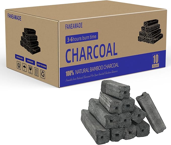 Lump Charcoal for Grilling and Smoking, Binchotan-Grade Premium Hardwood, Smokeless with Low Ash, Fits Smoker & BBQ,10 lb Bag