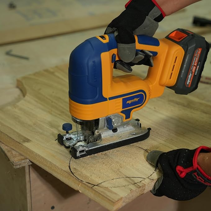 EASTYLE Cordless JigSaw Compatible with DEWALT 20V Battery,with 4Ah Battery & Charger,800-3200 SPM & 4 Cutting Positions,5.3" Wood/0.78" Aluminum Cuts,Dust Collection Port & Dual Safety Lock