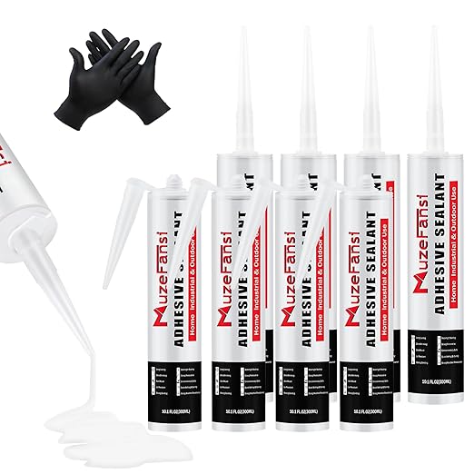 RV Roof Lap Sealant Self Leveling,8 Pack RV Roof Silicone Sealant White, Waterproof Flexible EPDM RV Sealant and Caulking Exterior Repair Kit for Campers,Trailers, Motorhomes