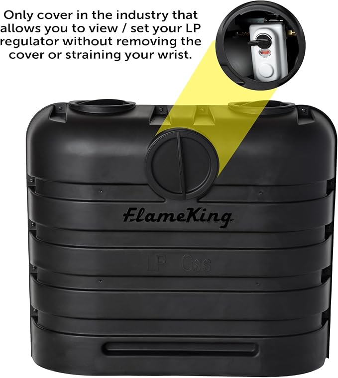 Flame King Dual 30LB LP Propane Tank Light Plastic Heavy Duty Cover for RV, Travel Trailer, Camper And Recreational Vehicle - Black