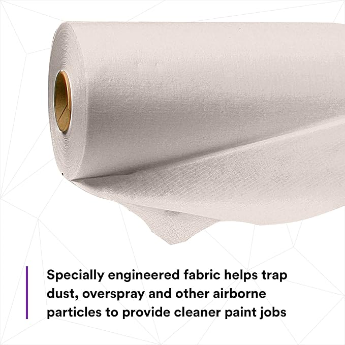 3M Dirt Trap Protection Material 37853, Gray Color, Nonwoven, Overspray Protection, Traps Dust and Debris, Clean, 56 in x 300 ft