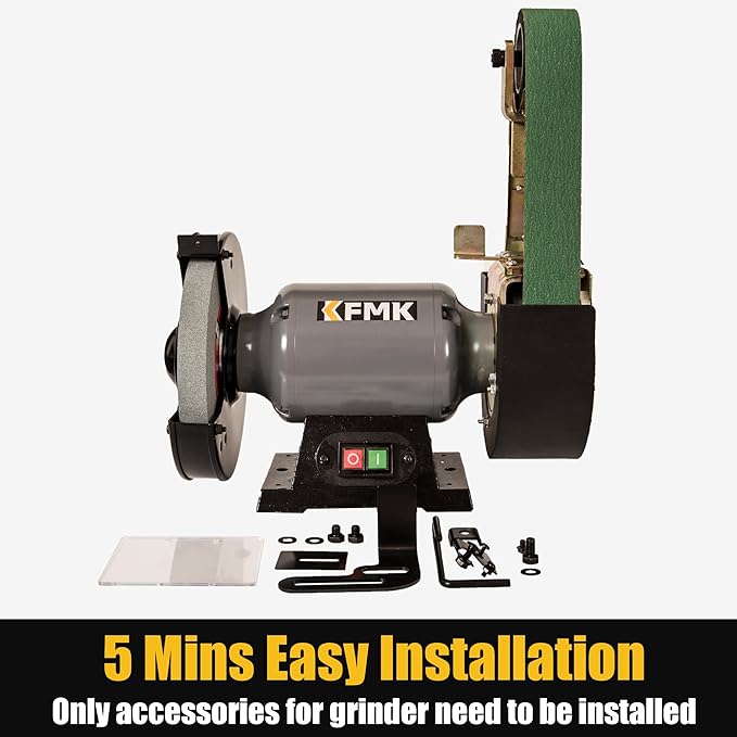 3in1 2"x36" Belt Sander 7" Disc Sander and 8" Grinder Combo, 3.1 Amp Bench Belt Sander for Metal Working, 2 inch Belt Grinder for Knife Making and Sharpening, KF8236