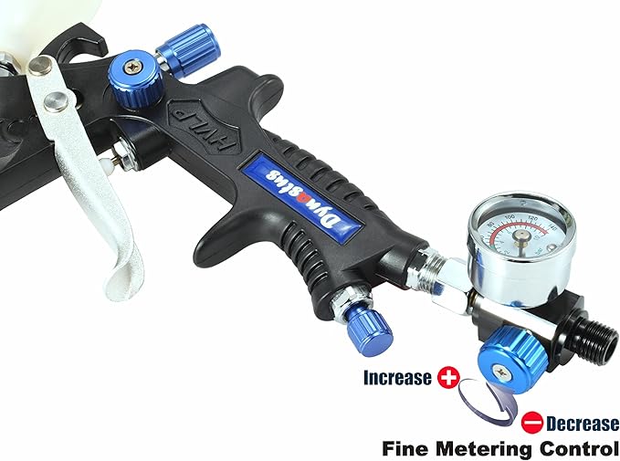 Dynastus 22 oz. Professional Composite HVLP Air Spray Gun Detail Paint Sprayer, 2.0mm Nozzle, with 3 Nozzles & Air Regulator Kits