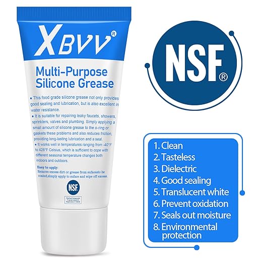 Food Grade Silicone Grease Lubricant for Plumber Faucet Valve Pool Filter O-Rings Kit 4-Pack 1 oz Tubes